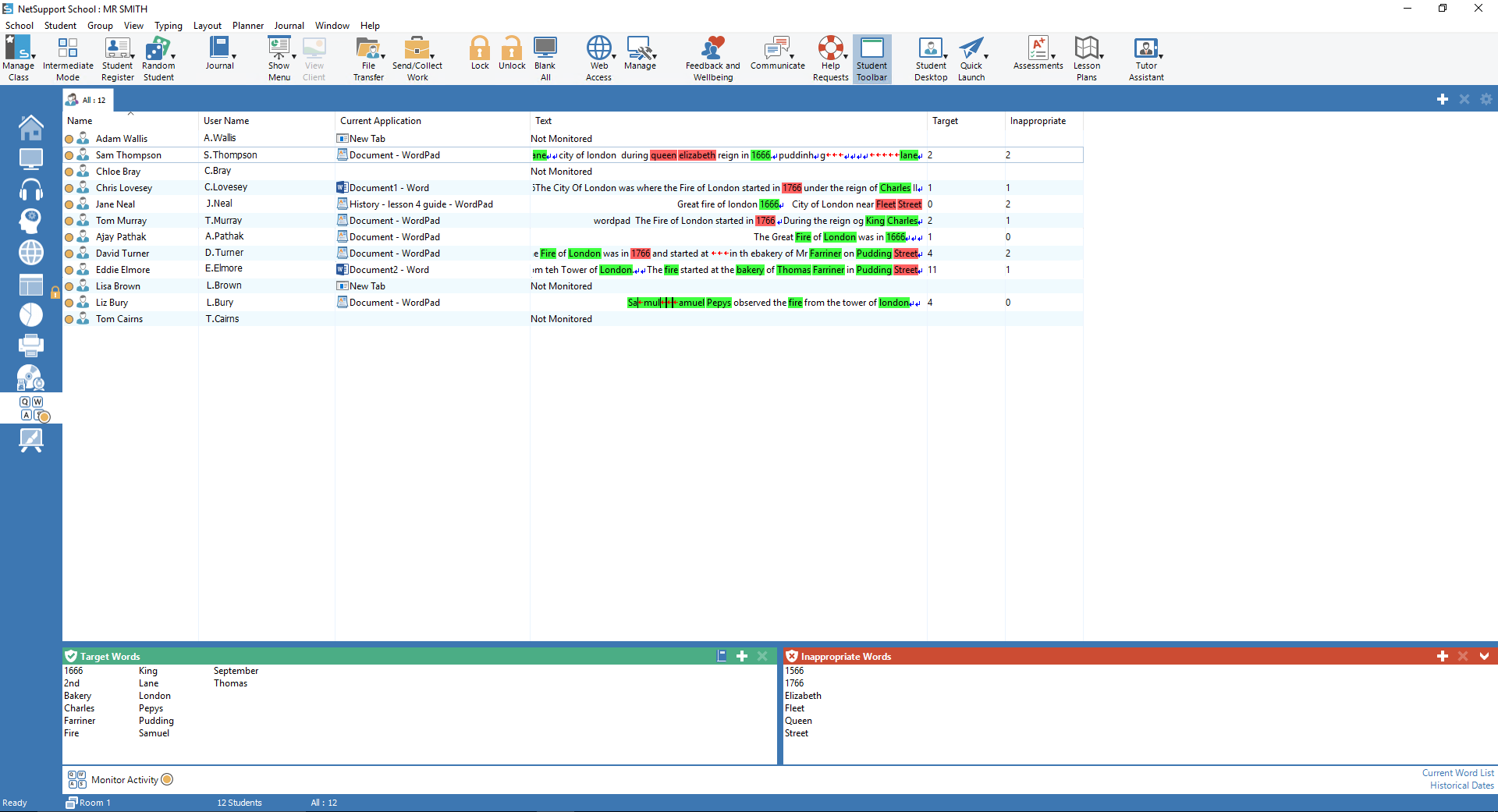 screenshot of NetSupport School